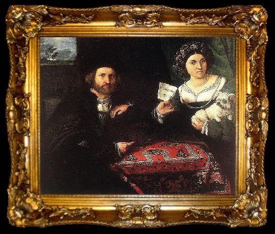 framed  Lorenzo Lotto Husband and Wife, ta009-2
